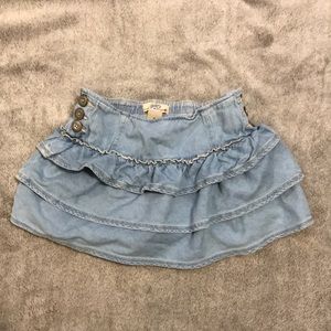 Girls cotton ruffle skort w/ side buttons